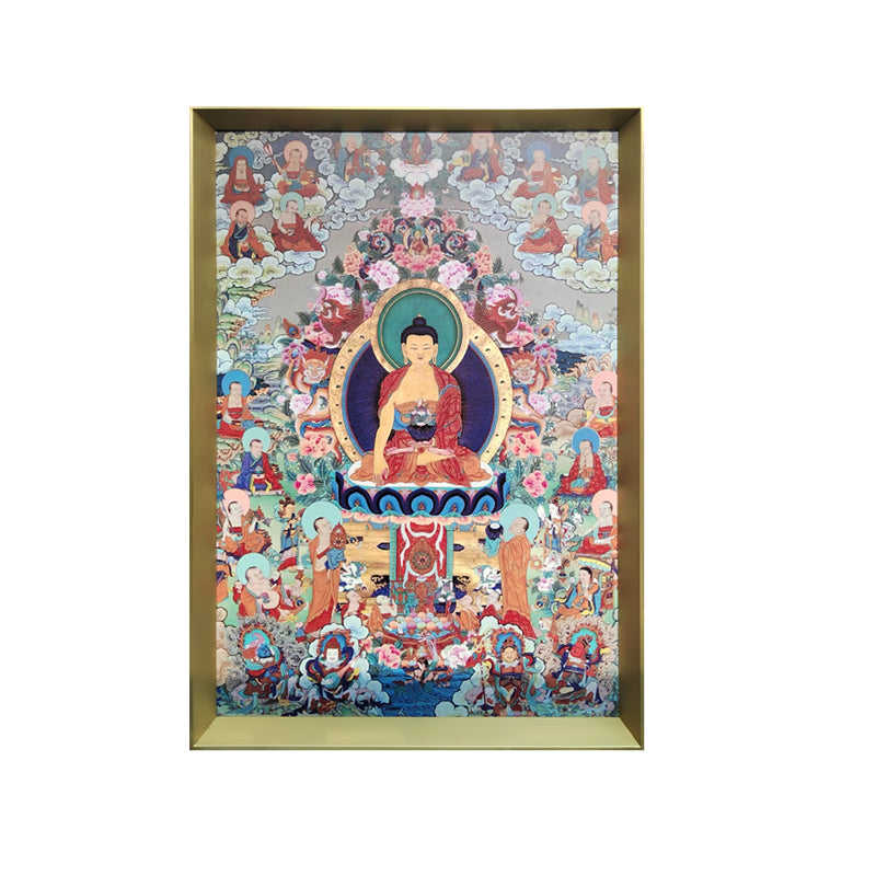 Placa de cobre decorativa con forma de thangka Sakyamuni, ideal para decorar habitaciones