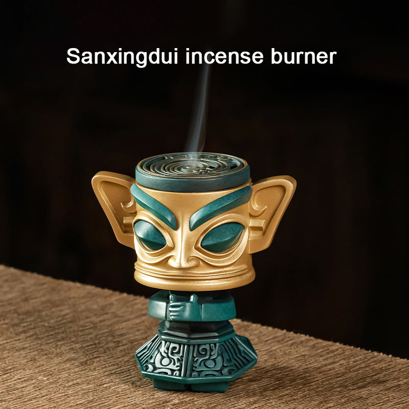 Quemador de incienso tallado Sanxingdui incensario creativo