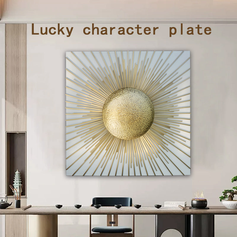 Placa de cobre para pared con placa de personaje de la suerte