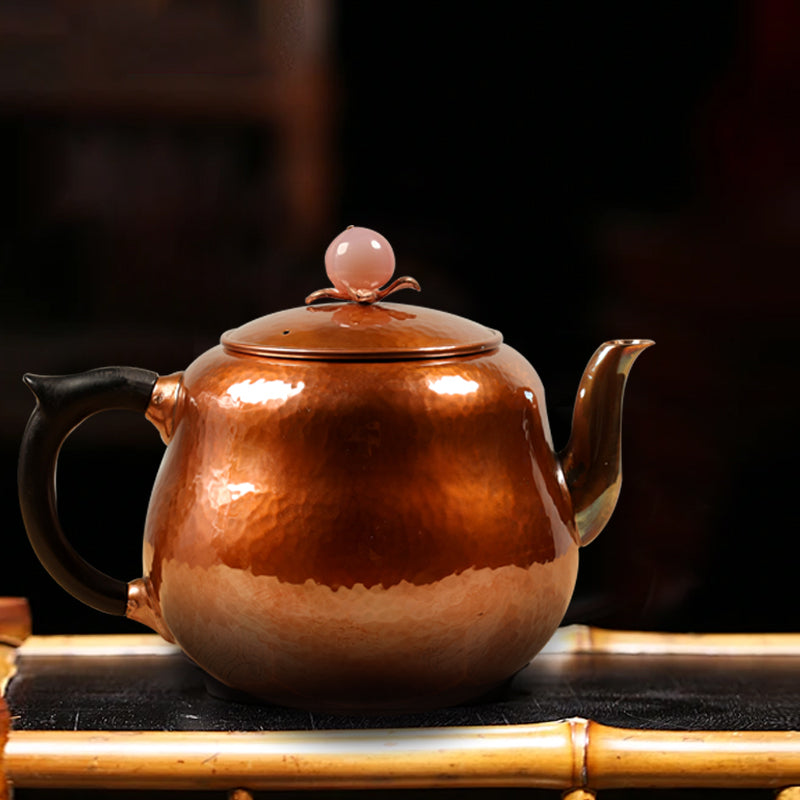 Hervidor de cobre hecho a mano, 0,26 l, pequeño hervidor de calabaza, hervidor individual doméstico para hacer té
