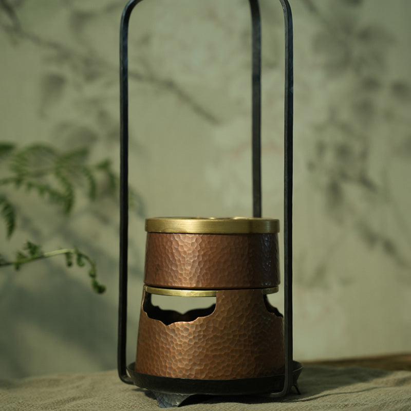 Four à charbon de bois en cuivre Petit poêle ménager pour réchauffer le thé et faire bouillir l'eau