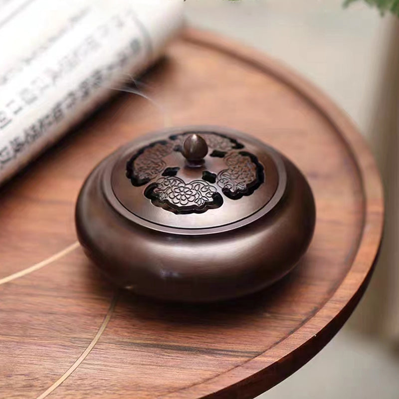 Copper Tripod Stove Incense burner with Ruyi pattern