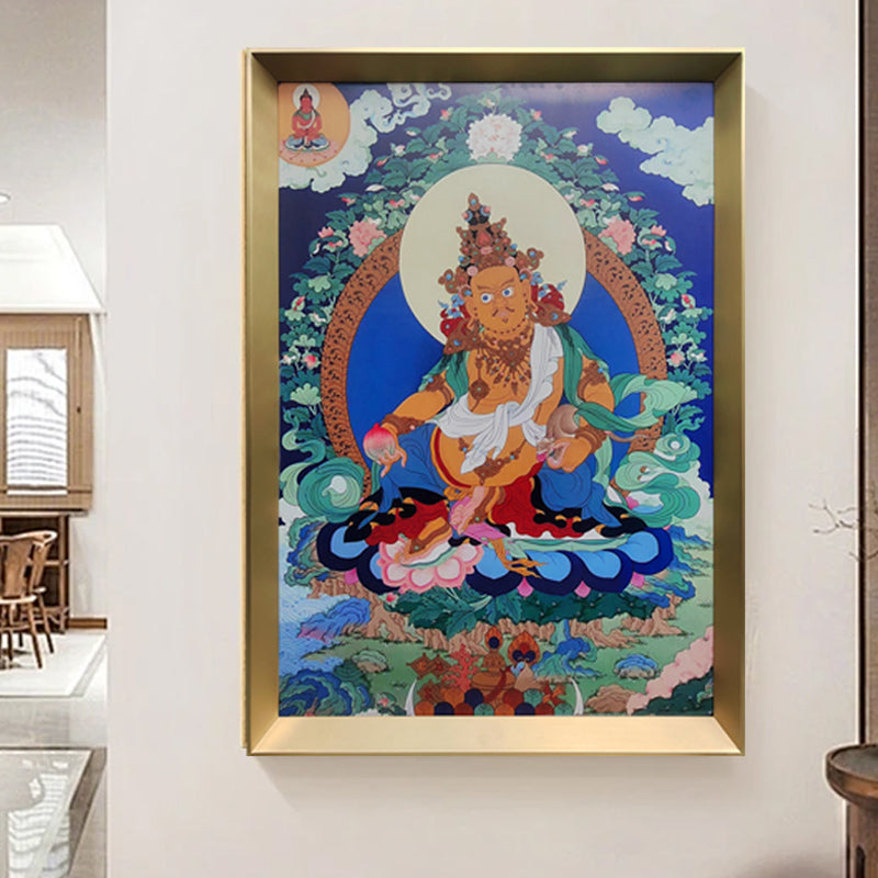 Placa de cobre decorativa con forma de thangka Sakyamuni, ideal para decorar habitaciones