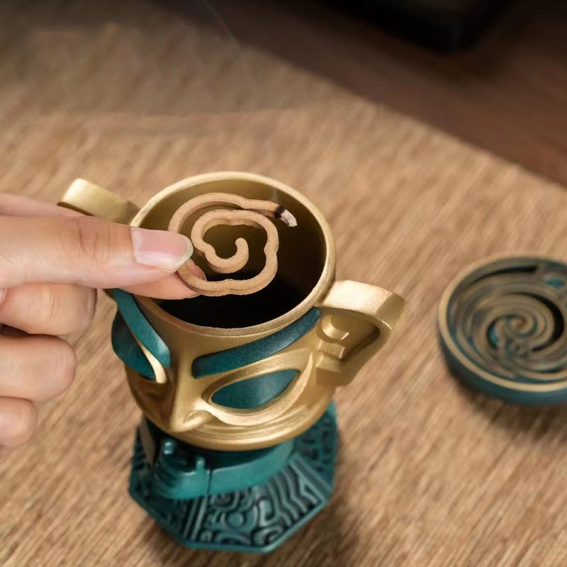 Quemador de incienso tallado Sanxingdui incensario creativo