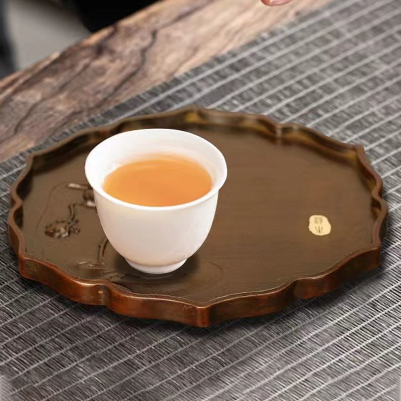Posavasos de cobre hechos a mano para colocar tazas de té o vasos