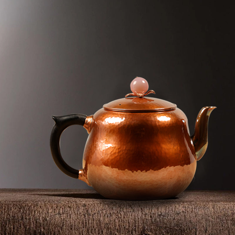 Hervidor de cobre hecho a mano, 0,26 l, pequeño hervidor de calabaza, hervidor individual doméstico para hacer té