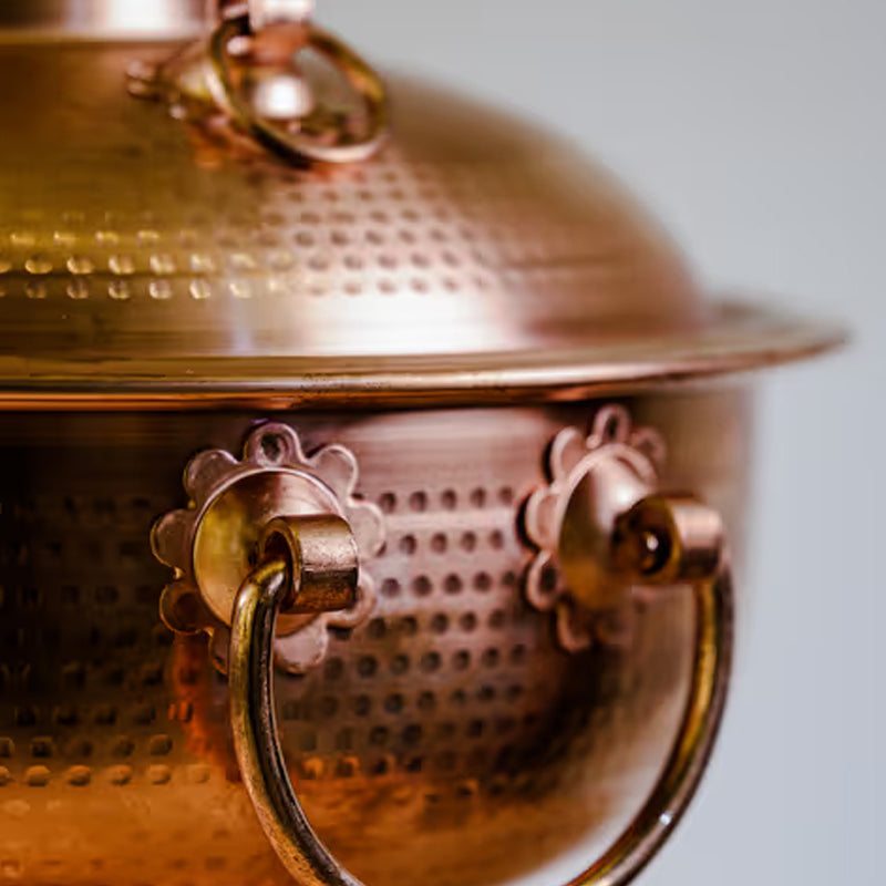 Marmite chinoise traditionnelle en cuivre faite à la main pour cuisinière à induction