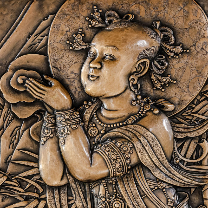 Decoraciones de placas de cobre para pared de Sudhana