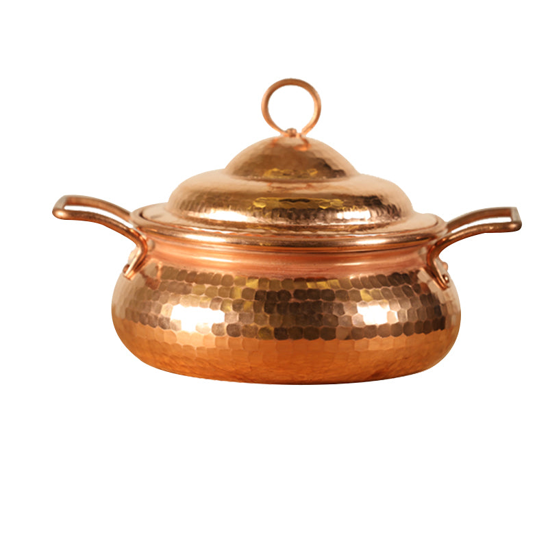 Olla de cobre hecha a mano, olla doméstica de estilo tradicional