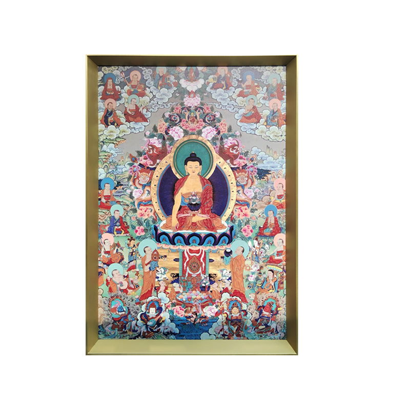 Placa de cobre decorativa con forma de thangka Sakyamuni, ideal para decorar habitaciones