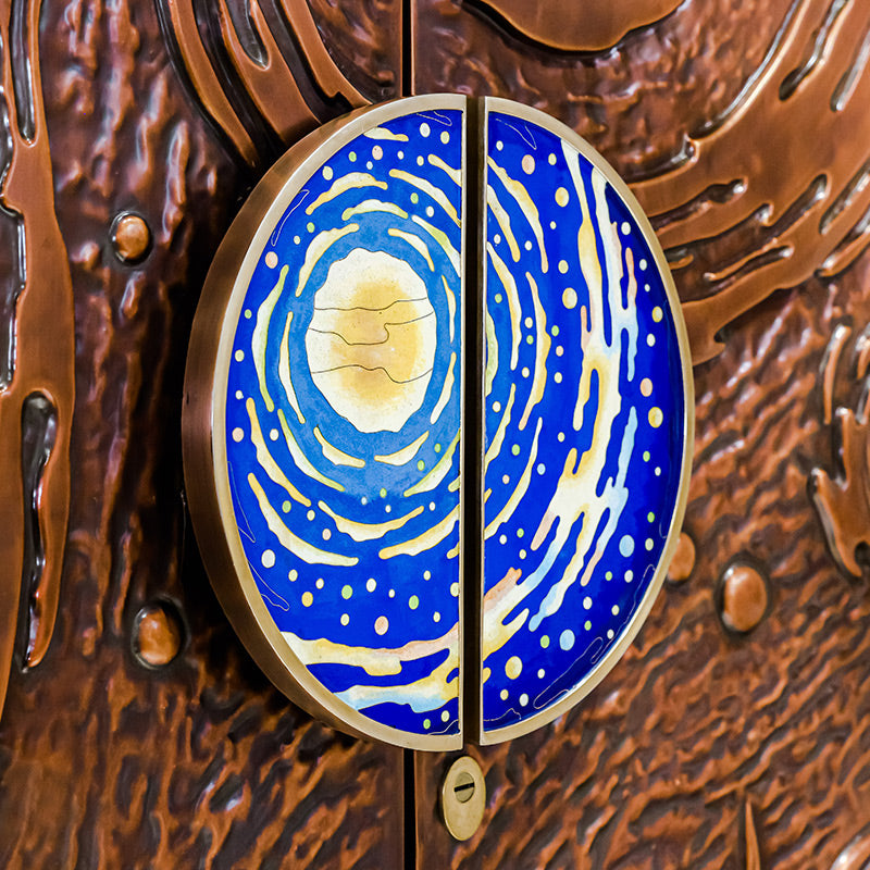 Exterior Doors Luxurious Copper Double Door with Art Deco for Villas Entry Door Spectacular nebula