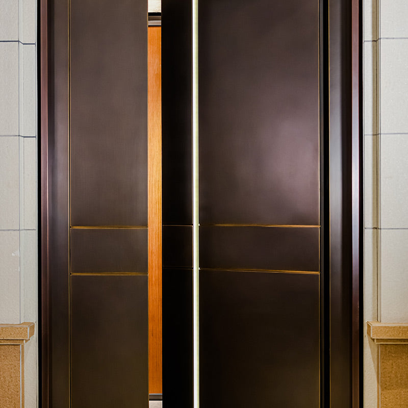Exterior Doors Luxurious Copper Double Door with Art Deco for Villas Entry Door Summer light year