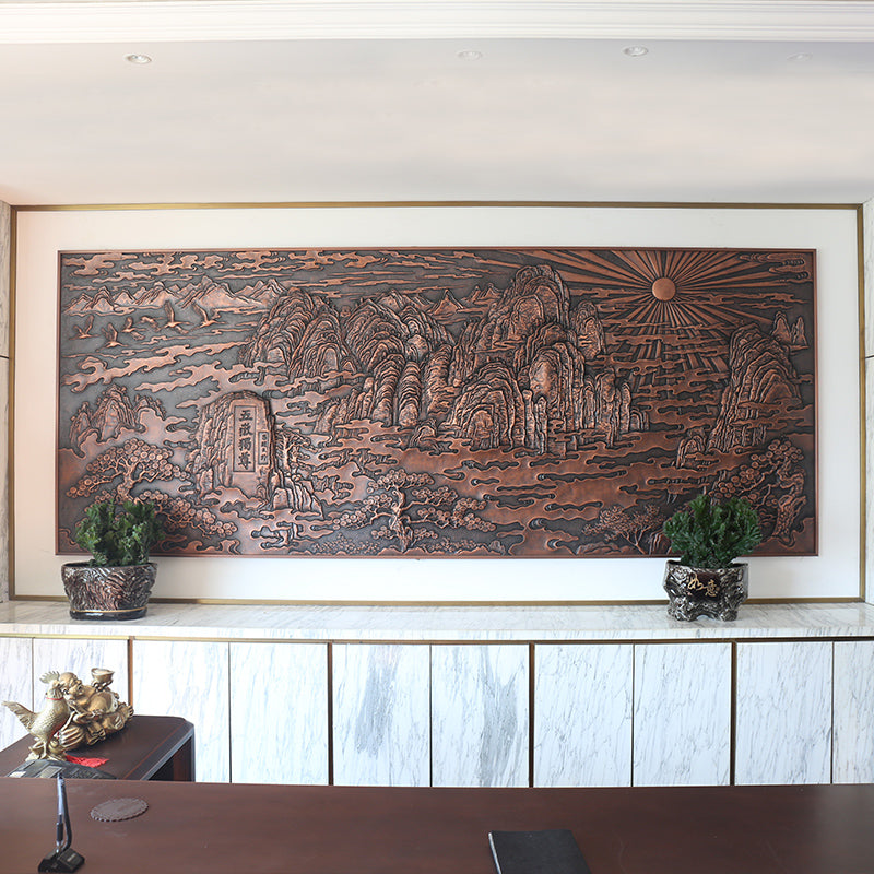 Plaque traditionnelle chinoise vintage de la montagne Taishan