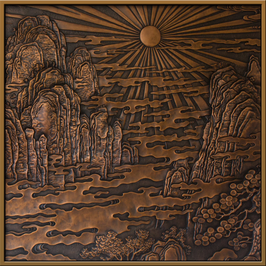 Plaque traditionnelle chinoise vintage de la montagne Taishan