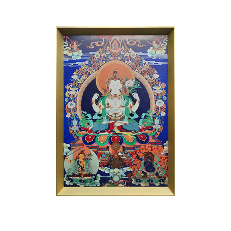 Placa de cobre decorativa con forma de thangka Sakyamuni, ideal para decorar habitaciones