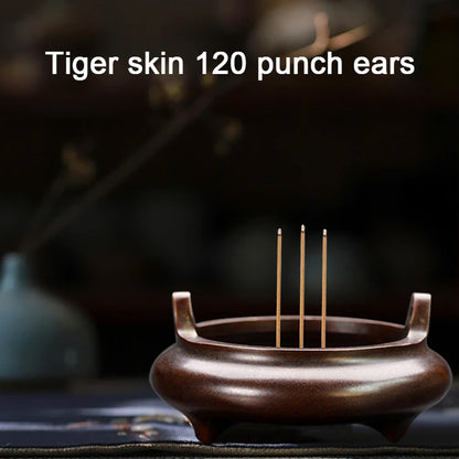 Tiger skin 120 punch ears incense burner