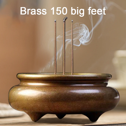 Incense burner handmade Brass 150 Tiger skinned 170 big feet furnace