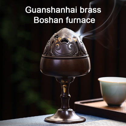 Guanshanhai brass Boshan furnace handmade incense burner