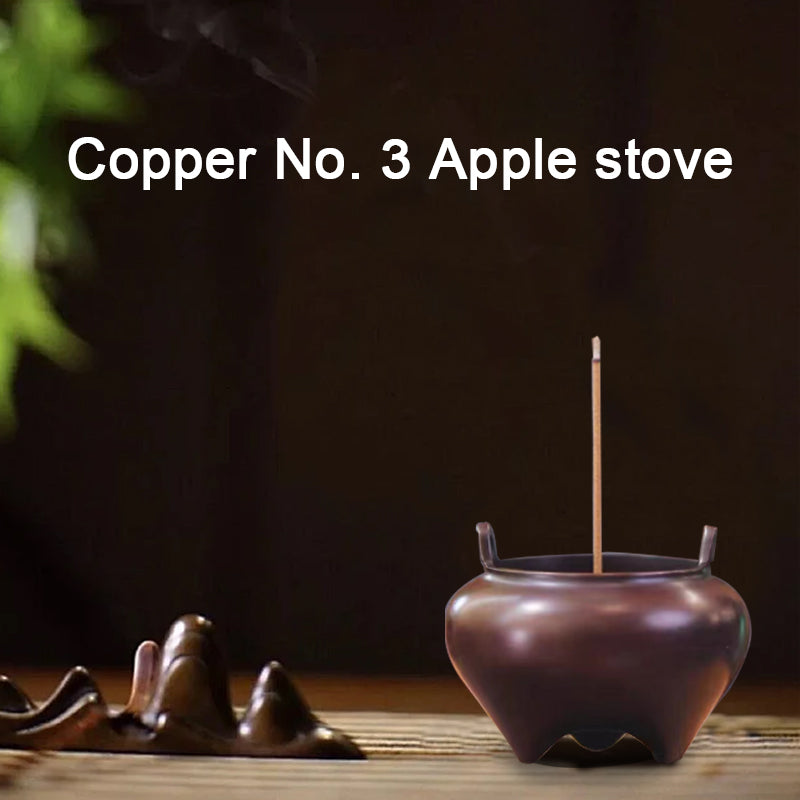 Handmade Household Copper stove incense burner Apple shaped