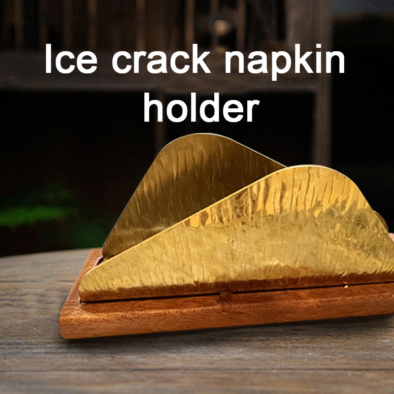 Handmade Copper Ice crack napkin holder