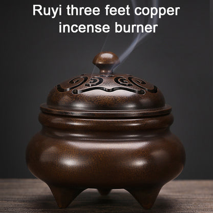 Ruyi Tripod Copper Handmade Incense Burner