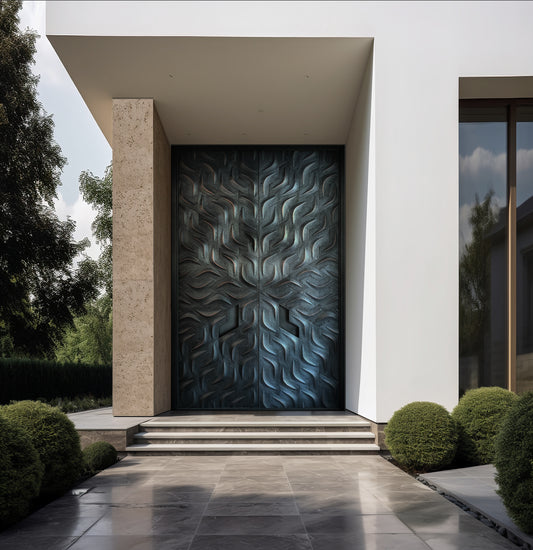 Luxury pure copper door villa door smart lock double open courtyard door in prime of life