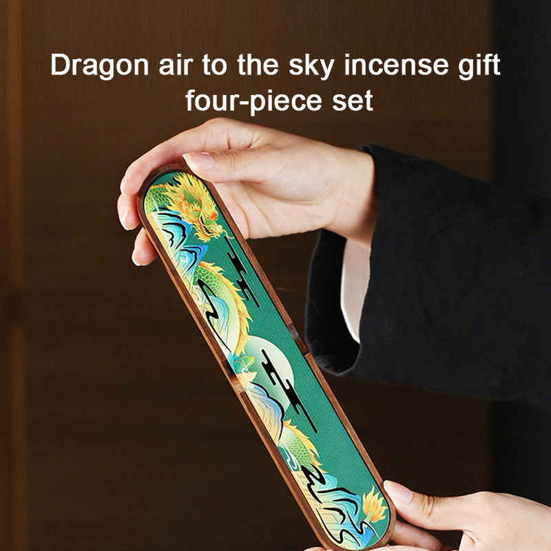 Dragon air to the sky incense burner gift four-piece set