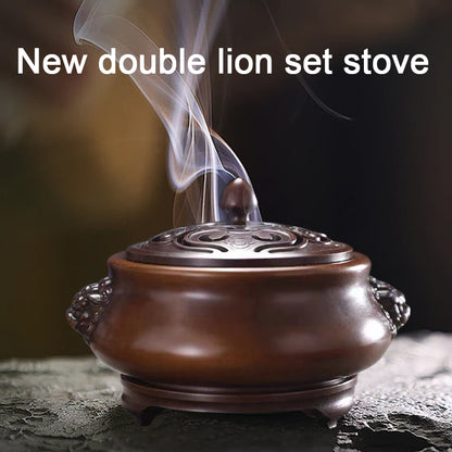 Lion set stove Unicorn pattern handmade copper incense burner