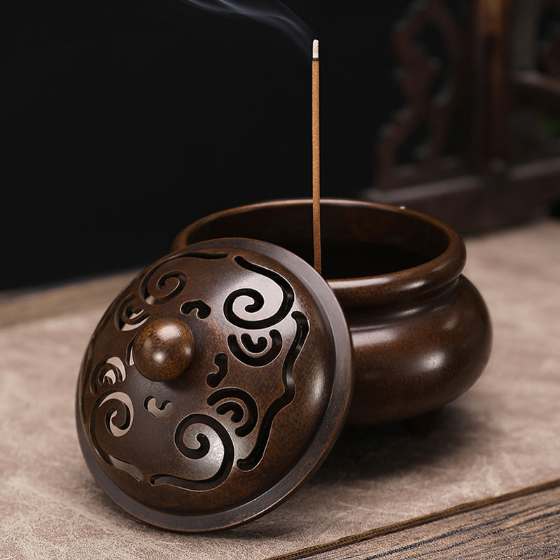 Ruyi Tripod Copper Handmade Incense Burner