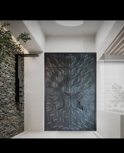 Luxury pure copper door villa door smart lock double open courtyard door in prime of life