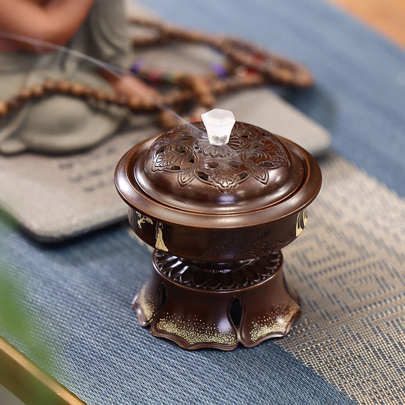 Copper handmade incense burner Qingping music Song style