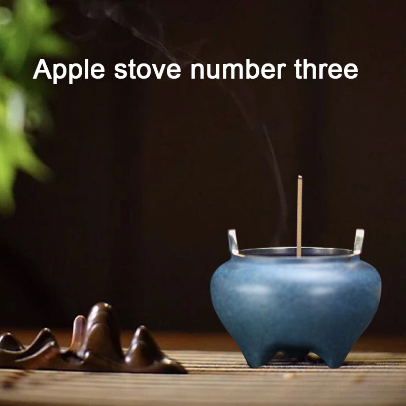 Apple stove number three handmade brass incense burner