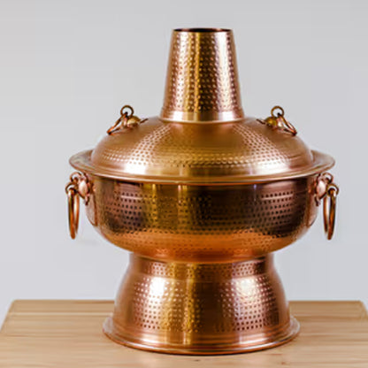 Marmite chinoise traditionnelle en cuivre faite à la main pour cuisinière à induction