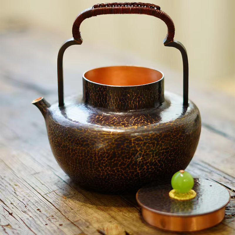 lamppot hand-forged intangible cultural heritage integrated kettle pure copper teapot copper retro kettle