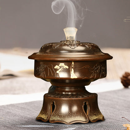 Copper handmade incense burner Qingping music Song style