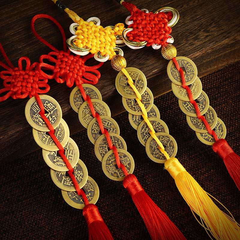 Five emperors money pendant Chinese knot handmade crafts