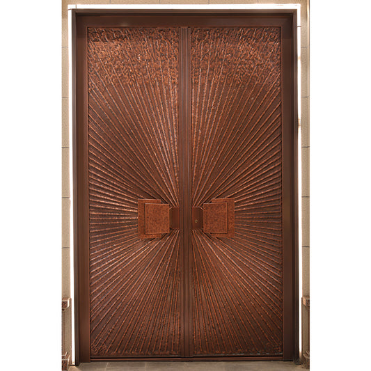 Exterior Doors Luxurious Copper Double Door with Art Deco for Villas Entry Door A thousand pieces of red color