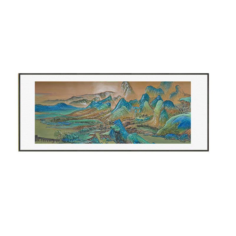 A Thousand Li of Rivers and Mountains copper plaque decorative artwork