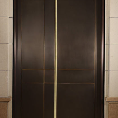 Exterior Doors Luxurious Copper Double Door with Art Deco for Villas Entry Door Summer light year