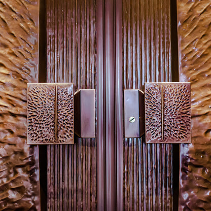 Exterior Doors Luxurious Copper Double Door with Art Deco for Villas Entry Door The morning glow is surging