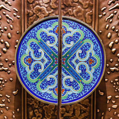 Exterior Doors Luxurious Copper Double Door with Art Deco for Villas Entry Door Water drops Cloisonne