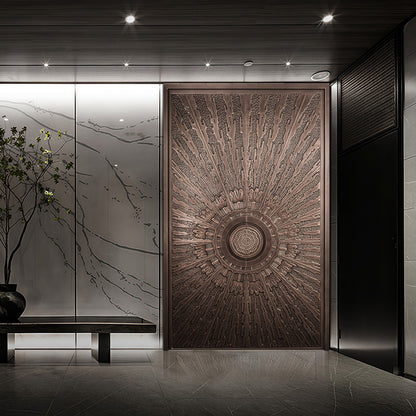 Exterior Doors Luxurious Copper Double Door with Art Deco for Villas Entry Door Radiant