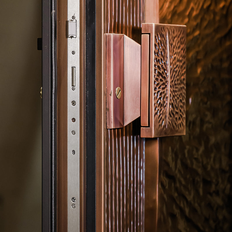 Exterior Doors Luxurious Copper Double Door with Art Deco for Villas Entry Door The morning glow is surging