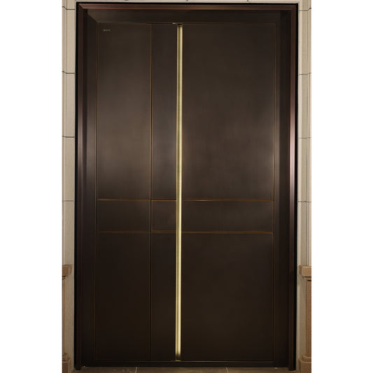 Exterior Doors Luxurious Copper Double Door with Art Deco for Villas Entry Door Summer light year