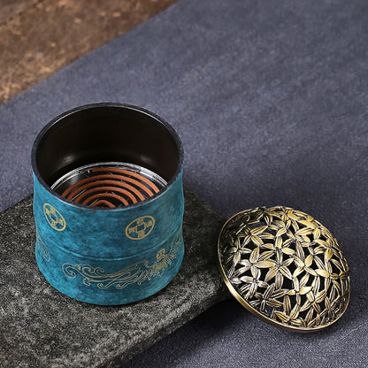 Handmade Five Emperors Coins Auspicious Incense Burner