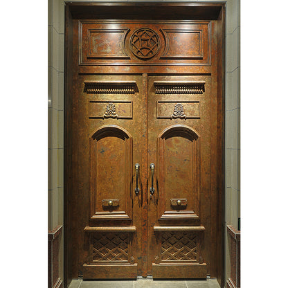 Exterior Doors Luxurious Copper Double Door with Art Deco for Villas Entry Door Better home