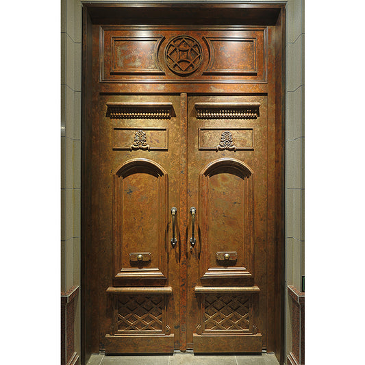 Exterior Doors Luxurious Copper Double Door with Art Deco for Villas Entry Door Better home