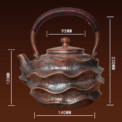 Handmade WAVE series 1.5L copper kettle