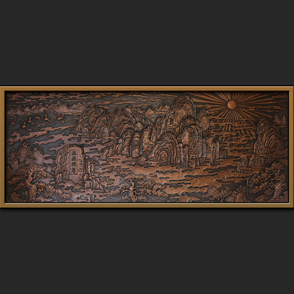 Plaque traditionnelle chinoise vintage de la montagne Taishan