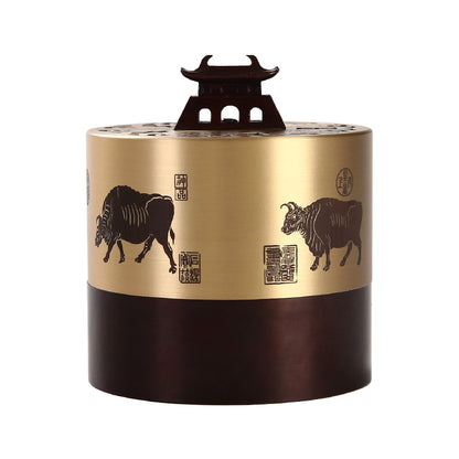 Five Cows Five Tigers Handmade brass incense burner